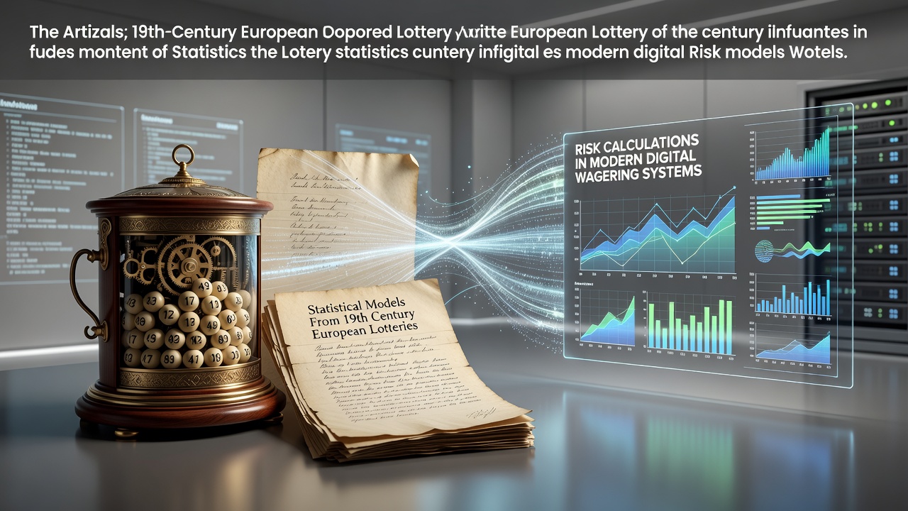 Historical European lottery tickets and early probability charts from the 1800s displayed alongside modern digital wagering interfaces