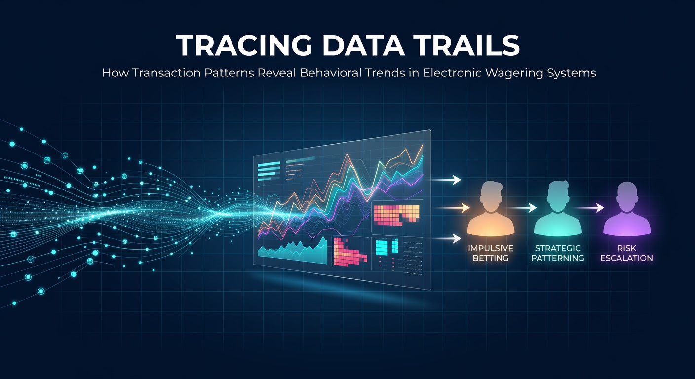Visualization of transaction data trails showing patterns in electronic wagering systems